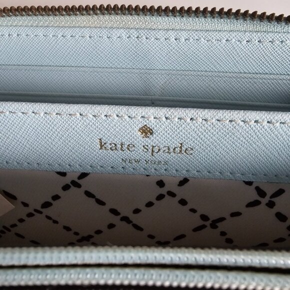 Kate Spade Neda Newberry Lane Zip Around Wallet Mint Green - Picture 5 of 14
